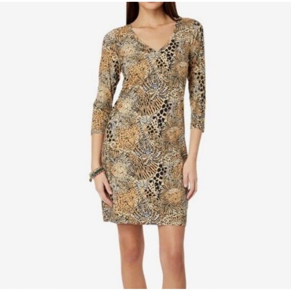 Lilly Pulitzer Tessa Dress in the Rattan Walk on the‎ Wild Side print Size M